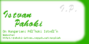 istvan pahoki business card